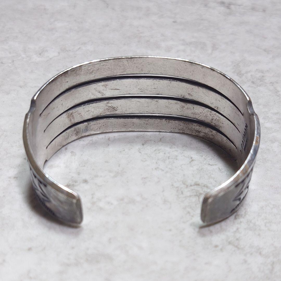 NAVAJO ナバホ ANDY CADMAN スタンプワークワイドバングル 重厚