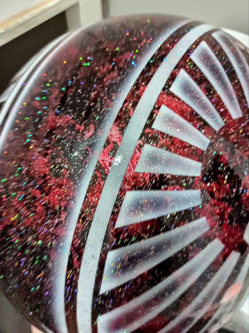 カスタムコルク半　Candyレッドラップ✘白富士日章　七色ラメ