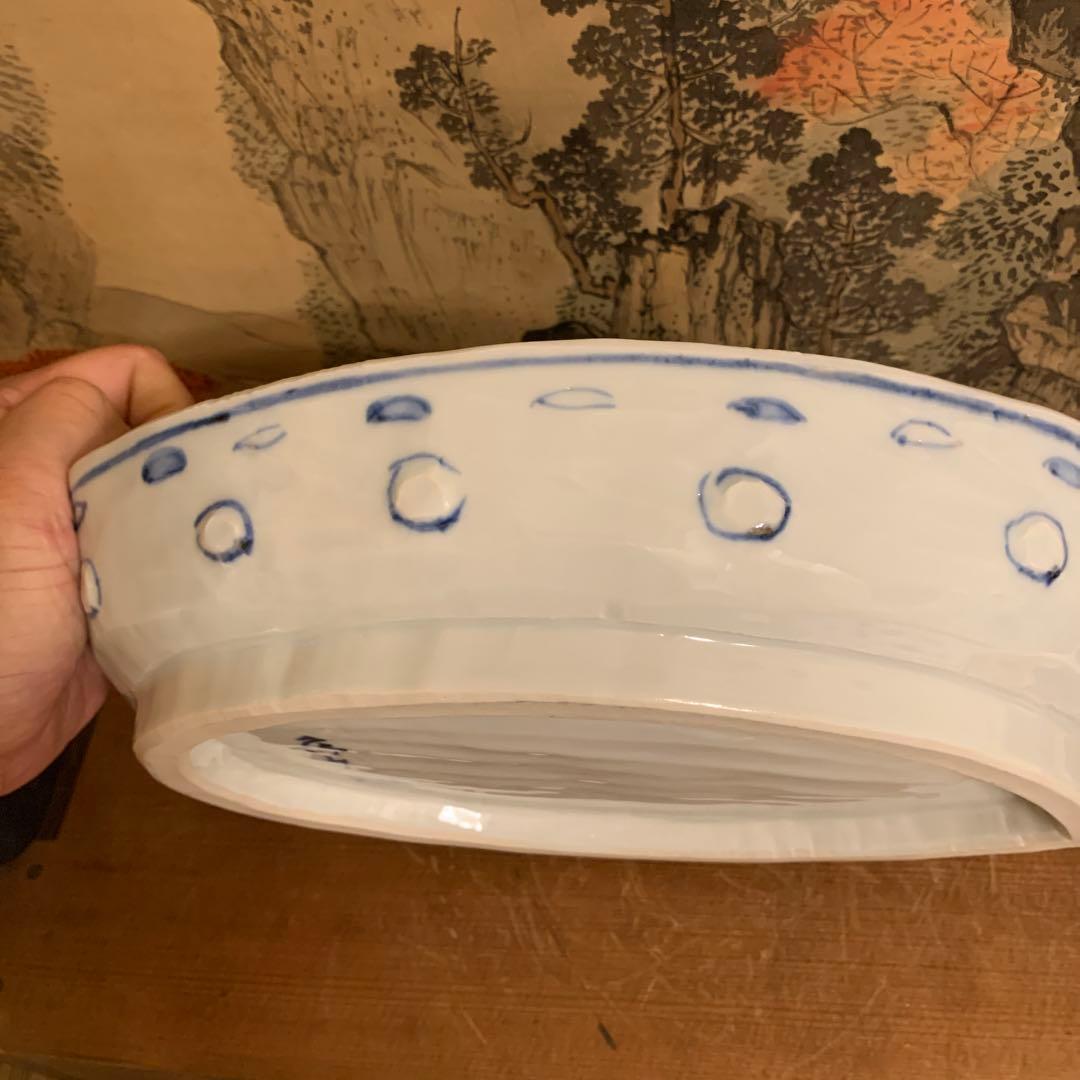 北大路魯山人★染付色絵魚藻文鮑形鉢 写★共箱★陶器★やきもの★皿★器 236