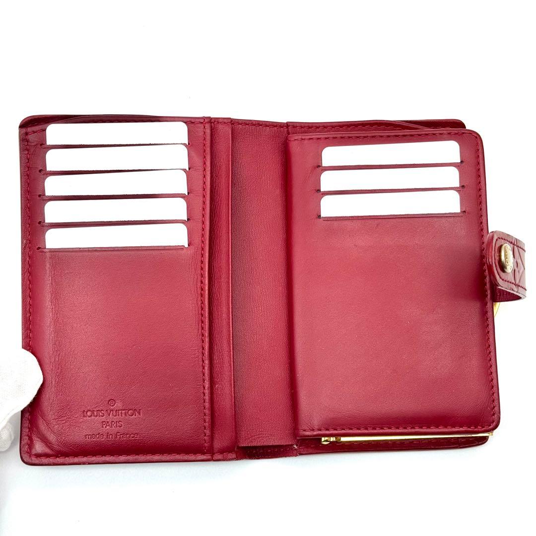 ルイヴィトン モノグラム ヴェルニ ポルトフォイユ ヴィエノワ がま口 赤系