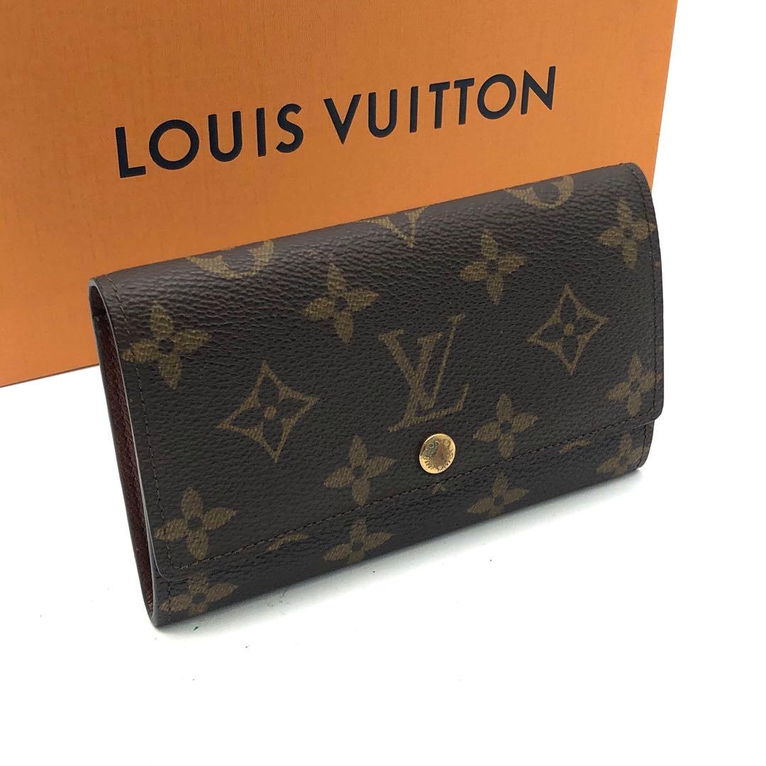 ルイヴィトン ポルトモネジップ 二つ折り財布 モノグラム ブラウン