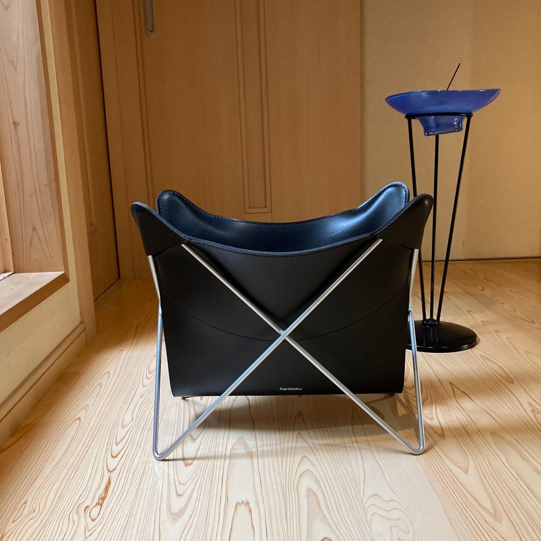 カリモク　karimoku マガジンラック　本革　レザー　BKF バタフライ