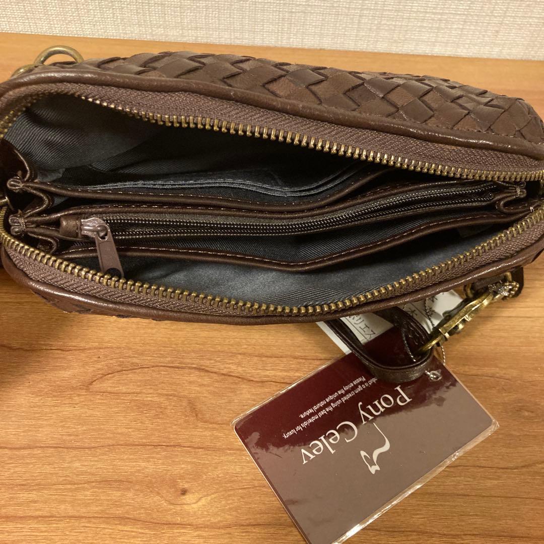 ポニーセレブ　お財布ポシェット　サコッシュ　￼斜め掛け　メッシュ