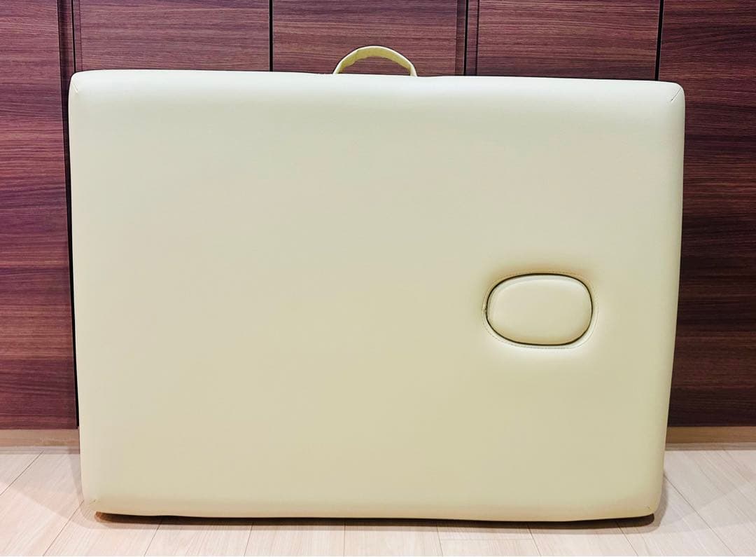 軽量 折りたたみ マッサージベッド (木製)(有孔) バニラ