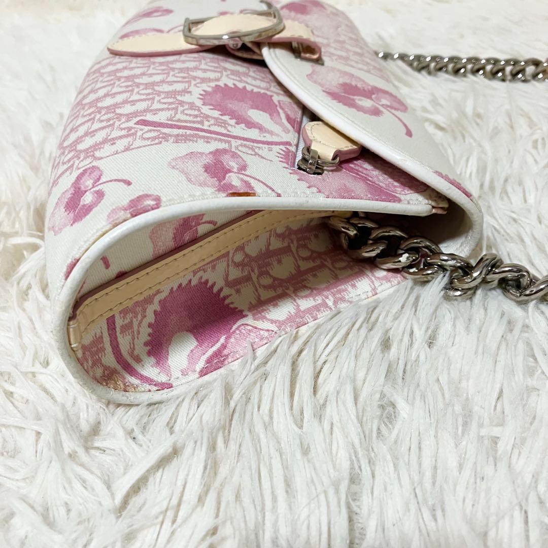 【美品・希少】 クリスチャンディオール チェーンポーチ トロッター フラワー