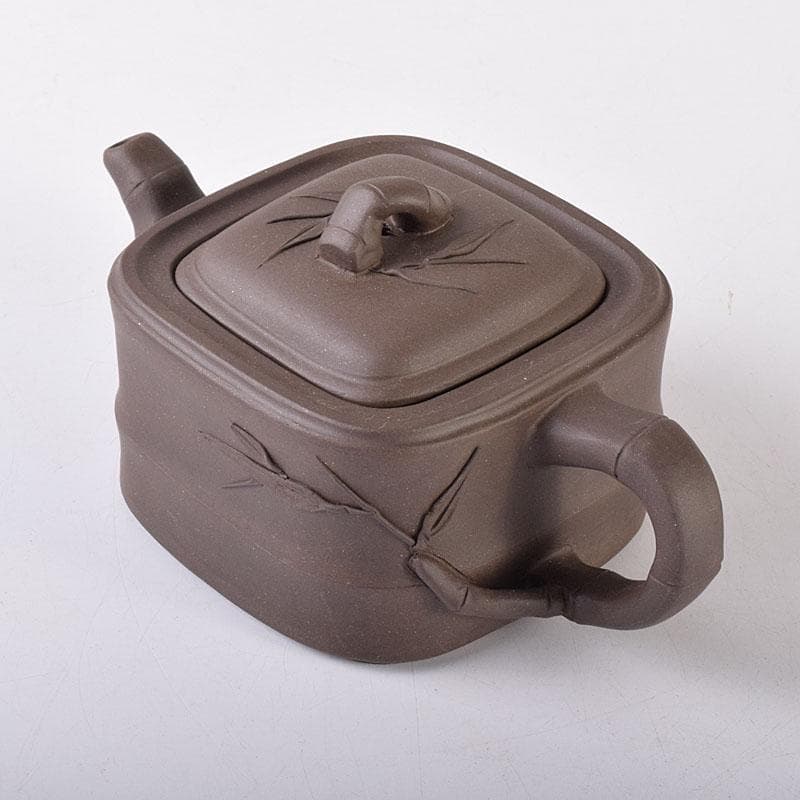 中国　紫砂　朱泥　竹文　急須　茶壷　在銘　N　7119