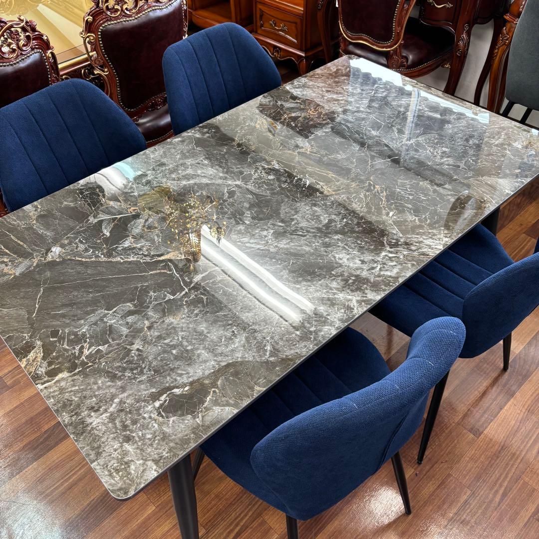 ブラック サンライジングダイニング５点セット