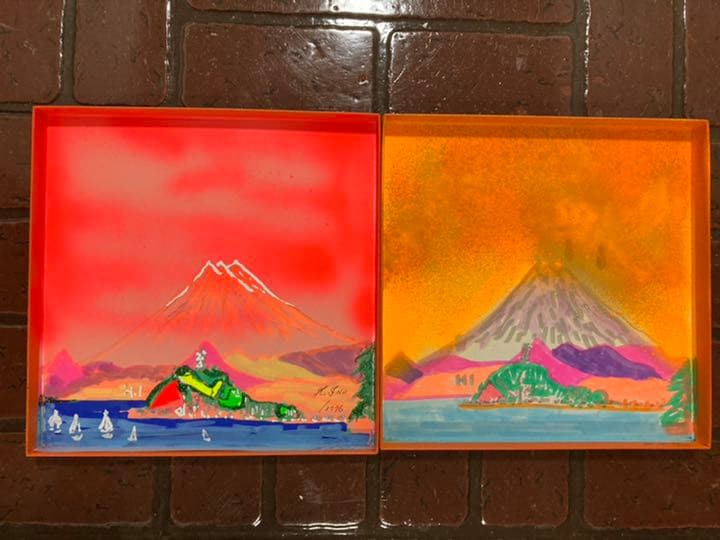 幻想絵画、空飛ぶ画家糸川裕志の富士山曼荼羅の箱絵