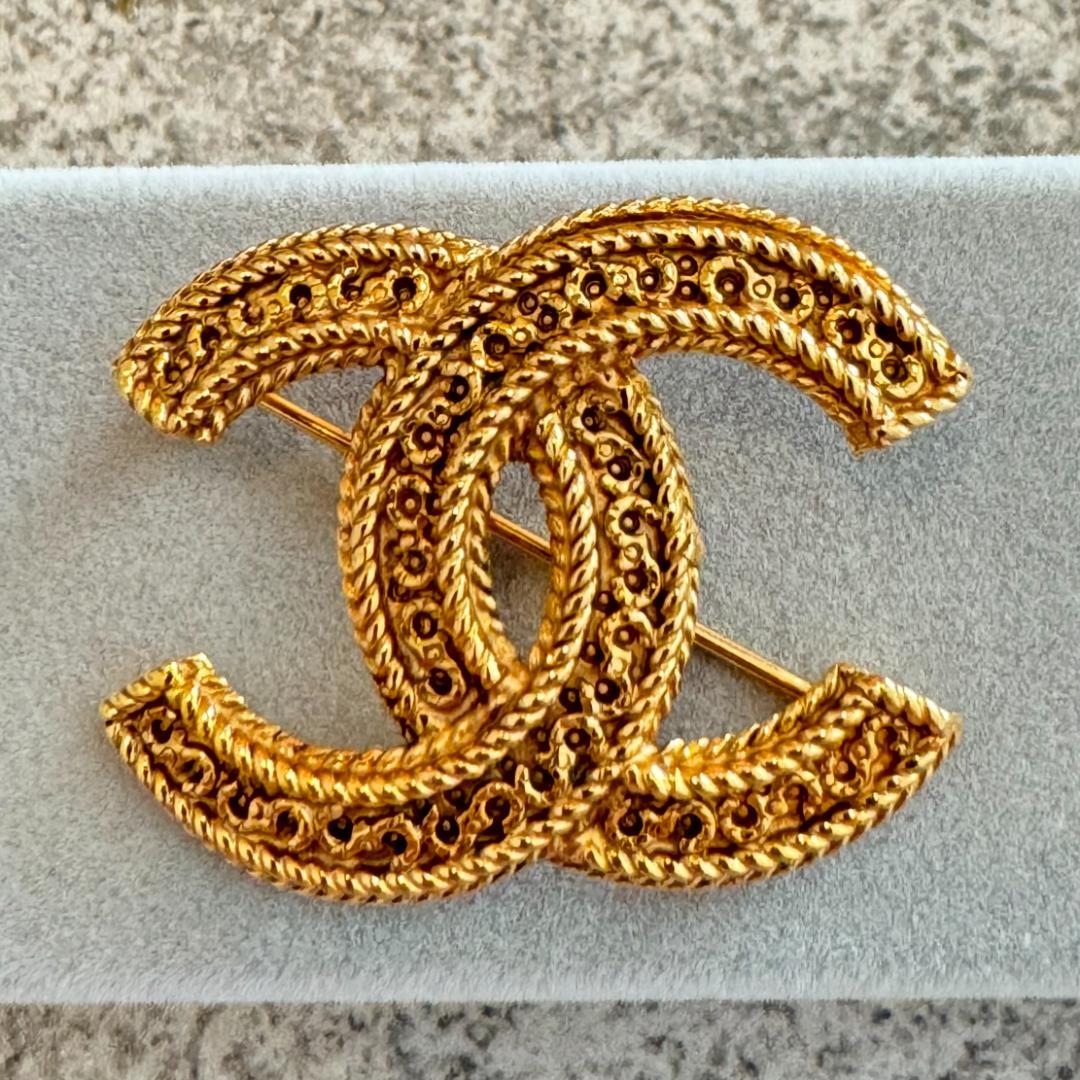 ⭐️ワケあり⭐️シャネル ラウンド カンボン ブローチ ヴィンテージ