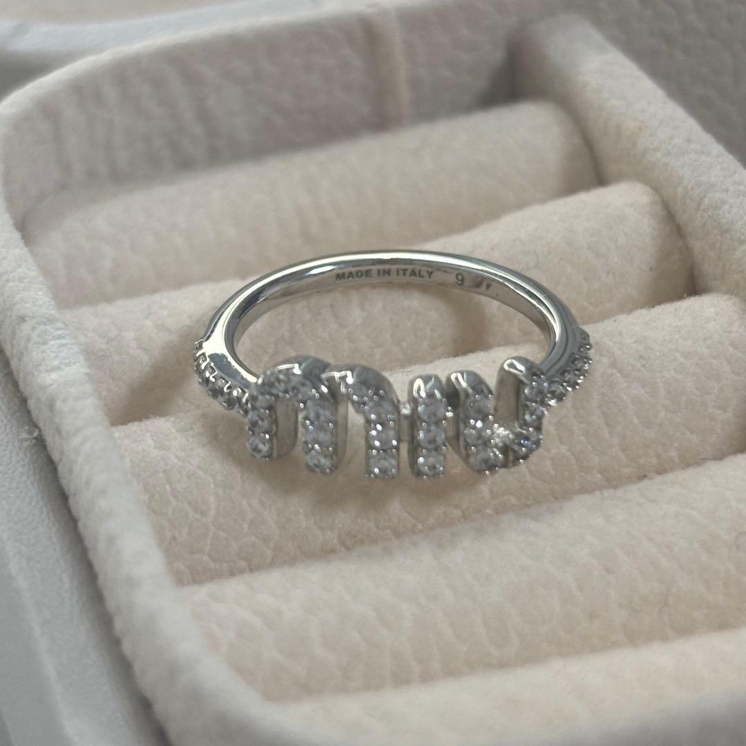 miumiu ジルコニアリング シルバー ９号