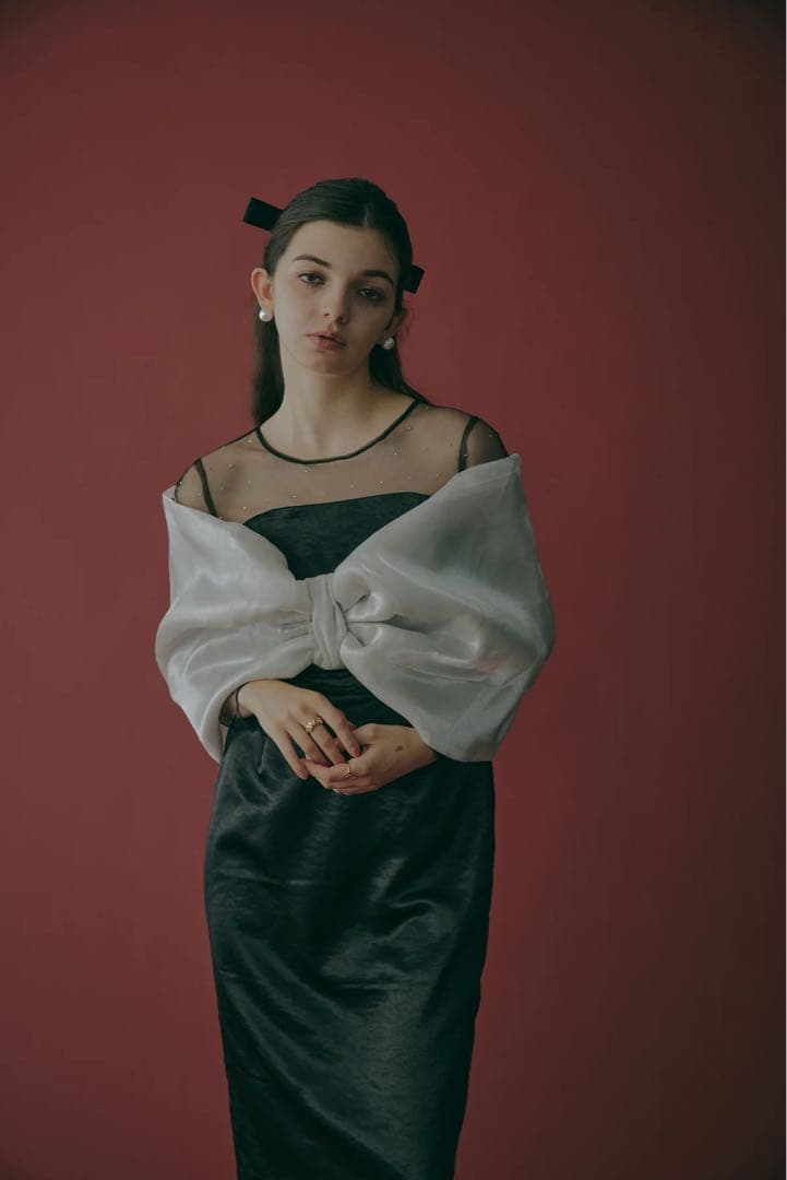 【ecmile.】RIBBON TIGHT DRESS オケージョンドレス