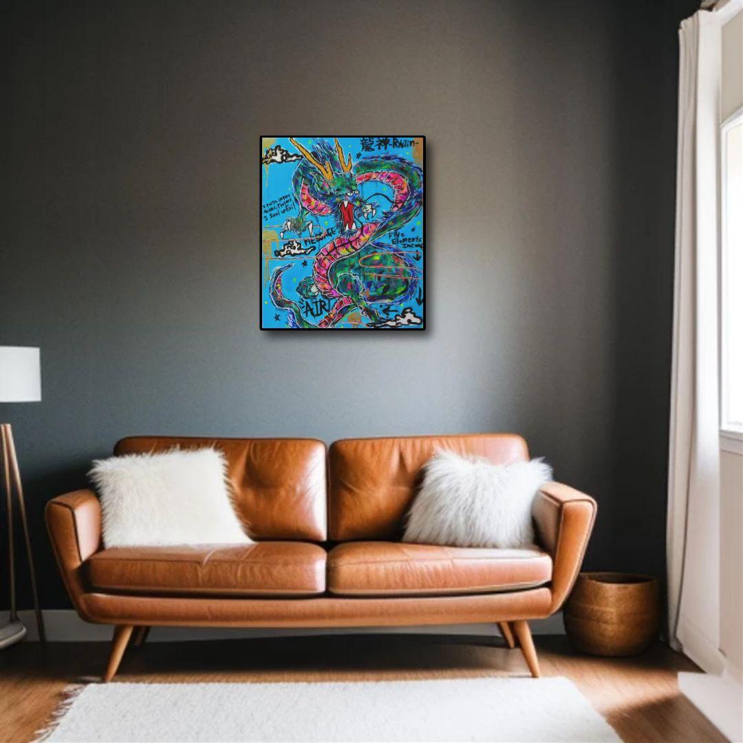 【風の時代象徴/F8号】龍神-Ryujin-碧龍