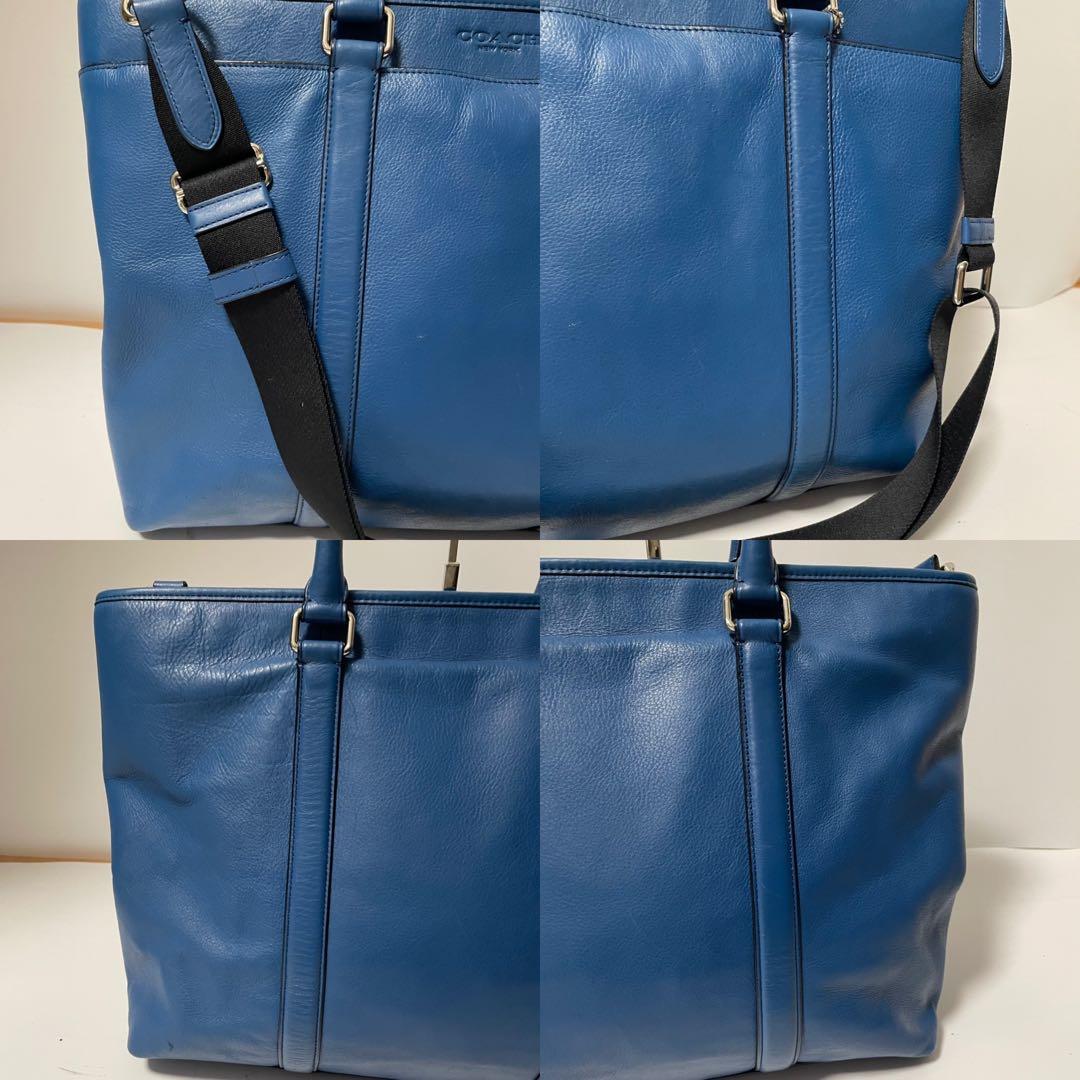✨良品✨　coach ビジネスバッグ　トートバッグ　　レザー　ブルー