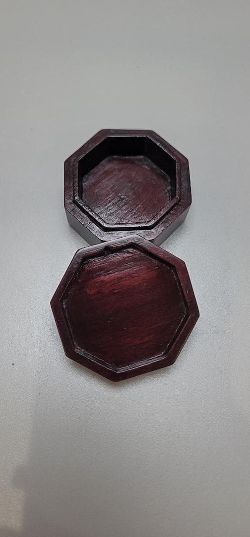 茶道具 唐物 紫檀 押鳥 香合 八方香合 二件