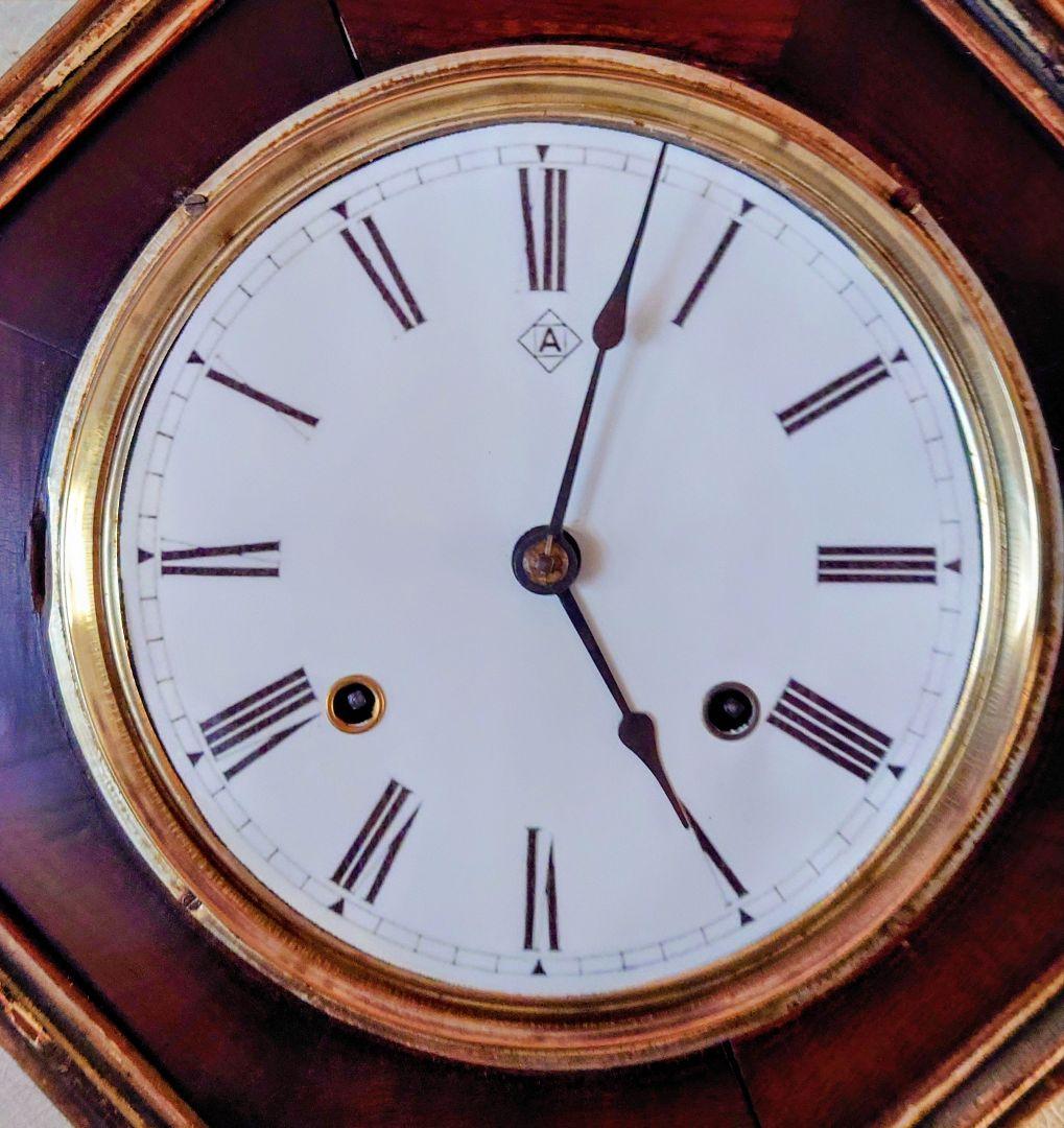 〈完動・美品〉アンソニア　八角合長ゼンマイ振り子時計　アンティーク古時計