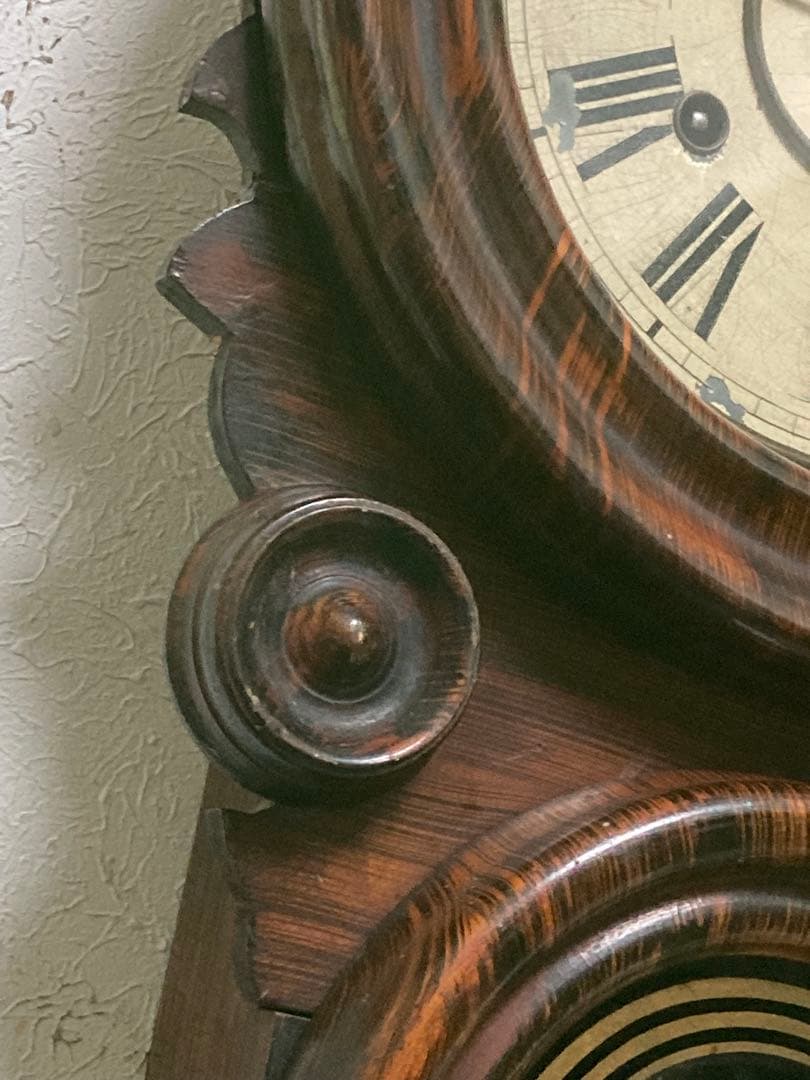 アンティークANSONIA 8日巻ダルマ柱時計 稼働中