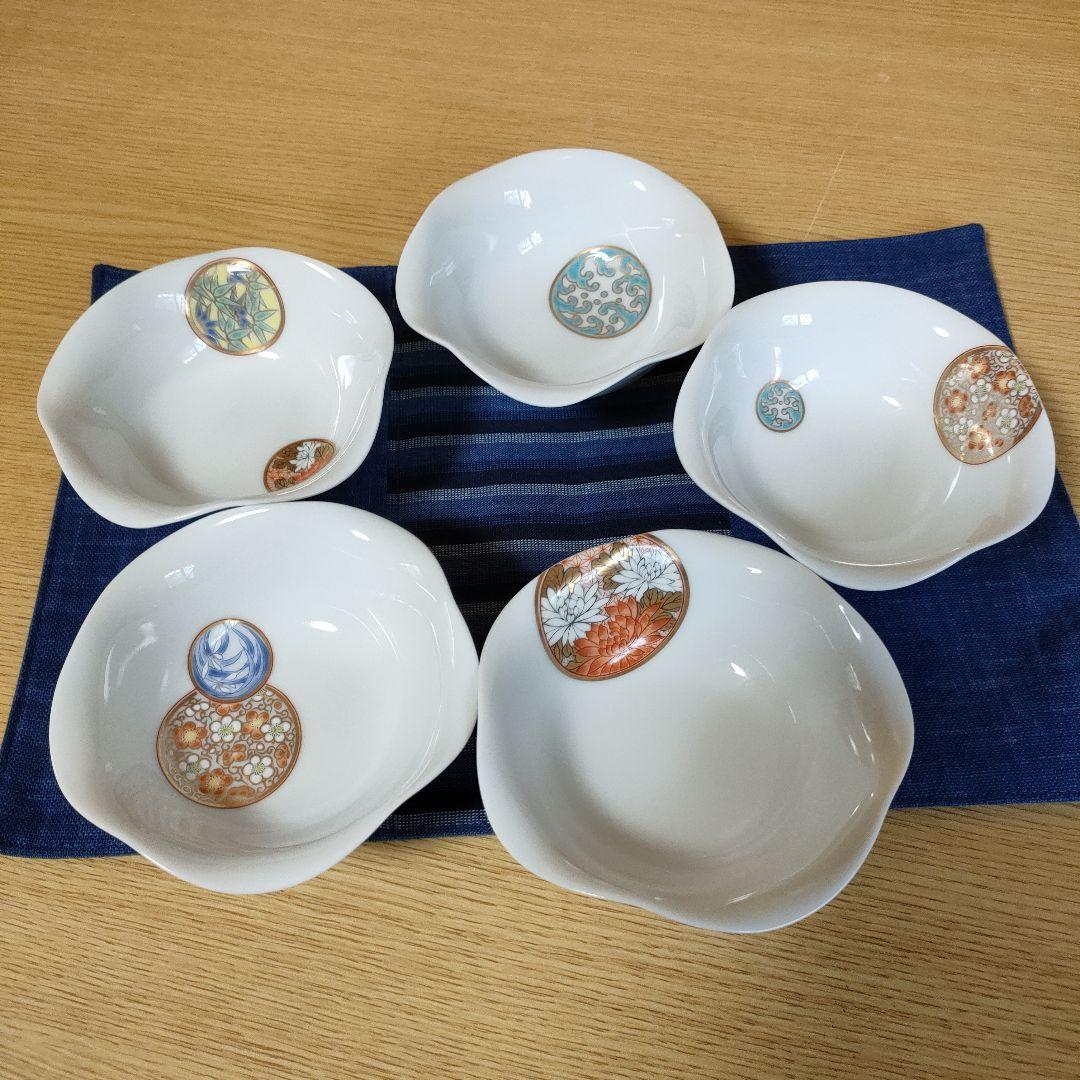2079 深川製磁 蝶文 皿5客 鉢1客 未使用 限定商品