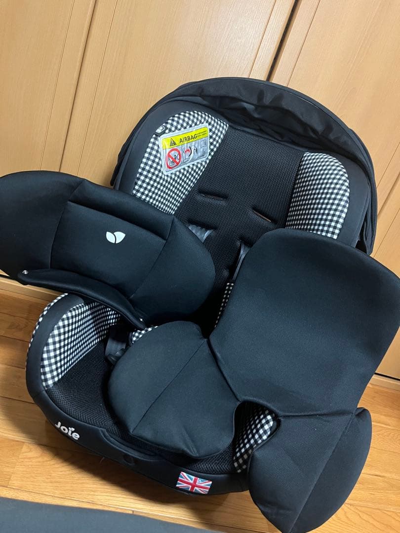 【廃番】Joie キャノピー付 チャイルドシート ギンガムチェック 付属品あり