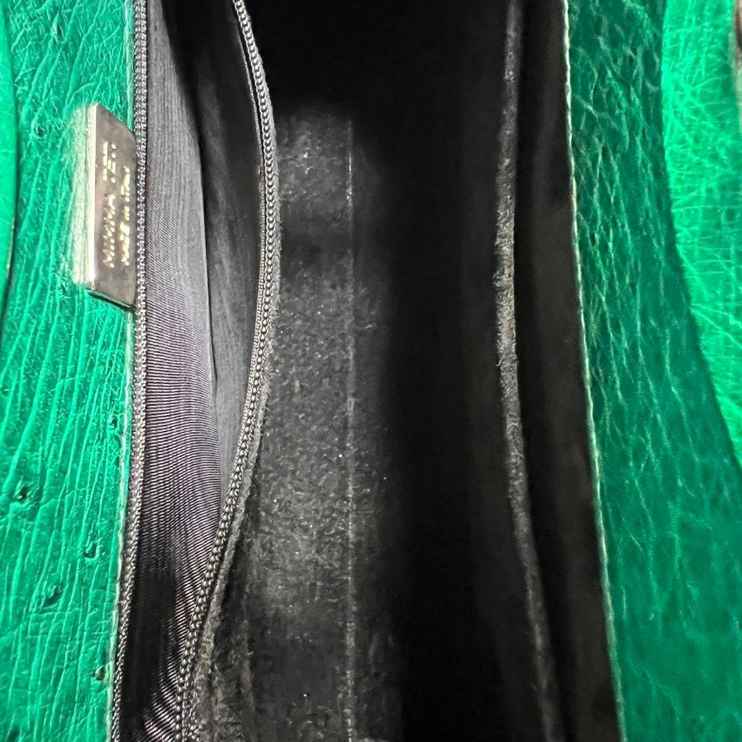 【美品】MIMMA TETI / オーストリッチ/グリーン系色/ハンドバッグ