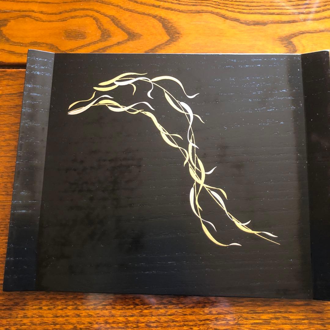 懐石　銘々皿　高級漆器 懐石御膳5客セット 金色の葉五色美品