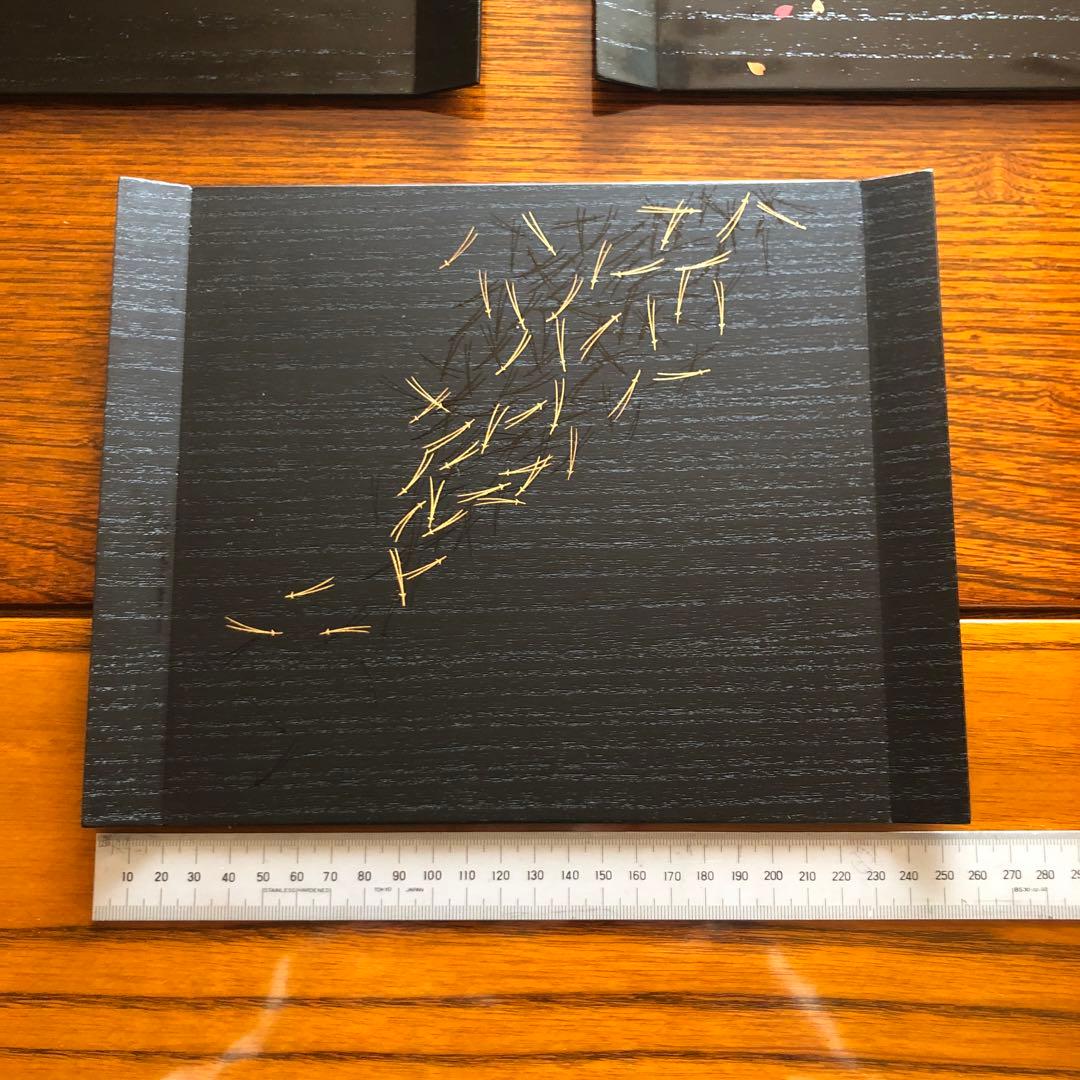 懐石　銘々皿　高級漆器 懐石御膳5客セット 金色の葉五色美品