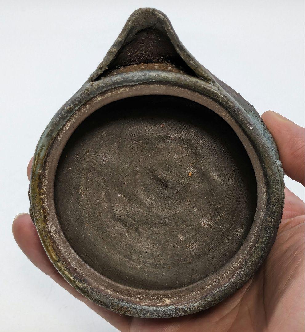 藤原宏 備前焼 猿摘宝瓶 共箱黄布栞 煎茶道具 煎茶器