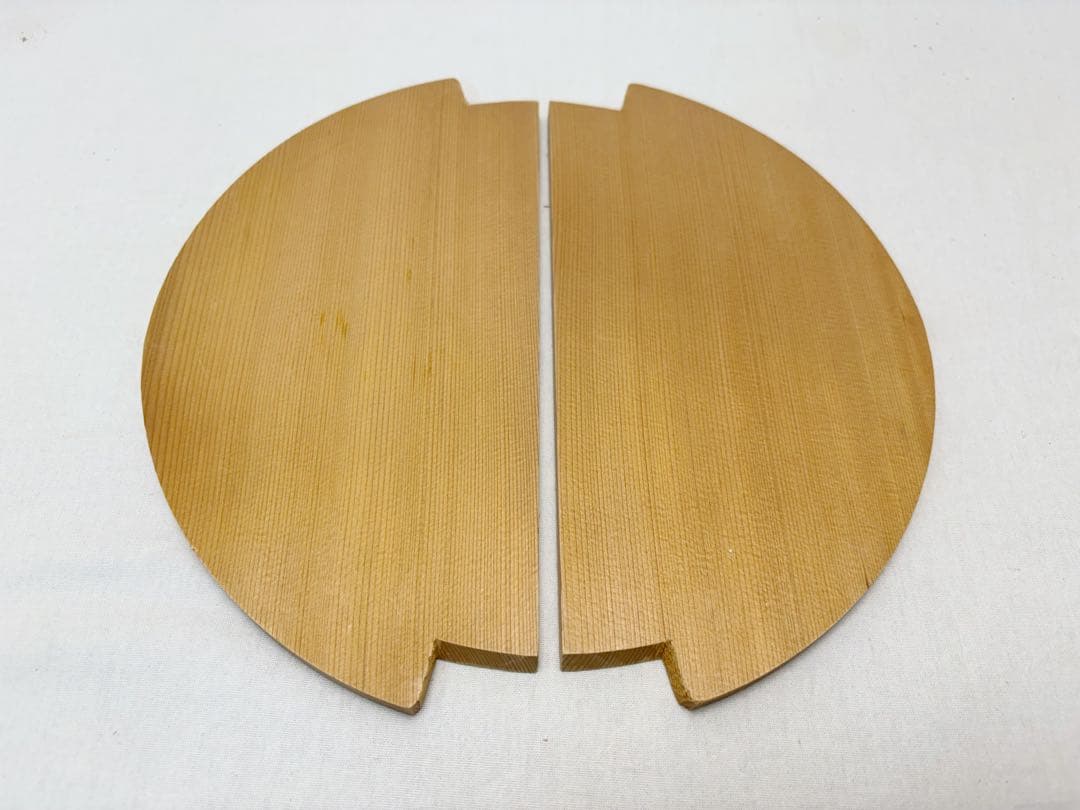 ほぼ未使用 茶道具 水張桶 手桶水指 木地 割蓋付き 水