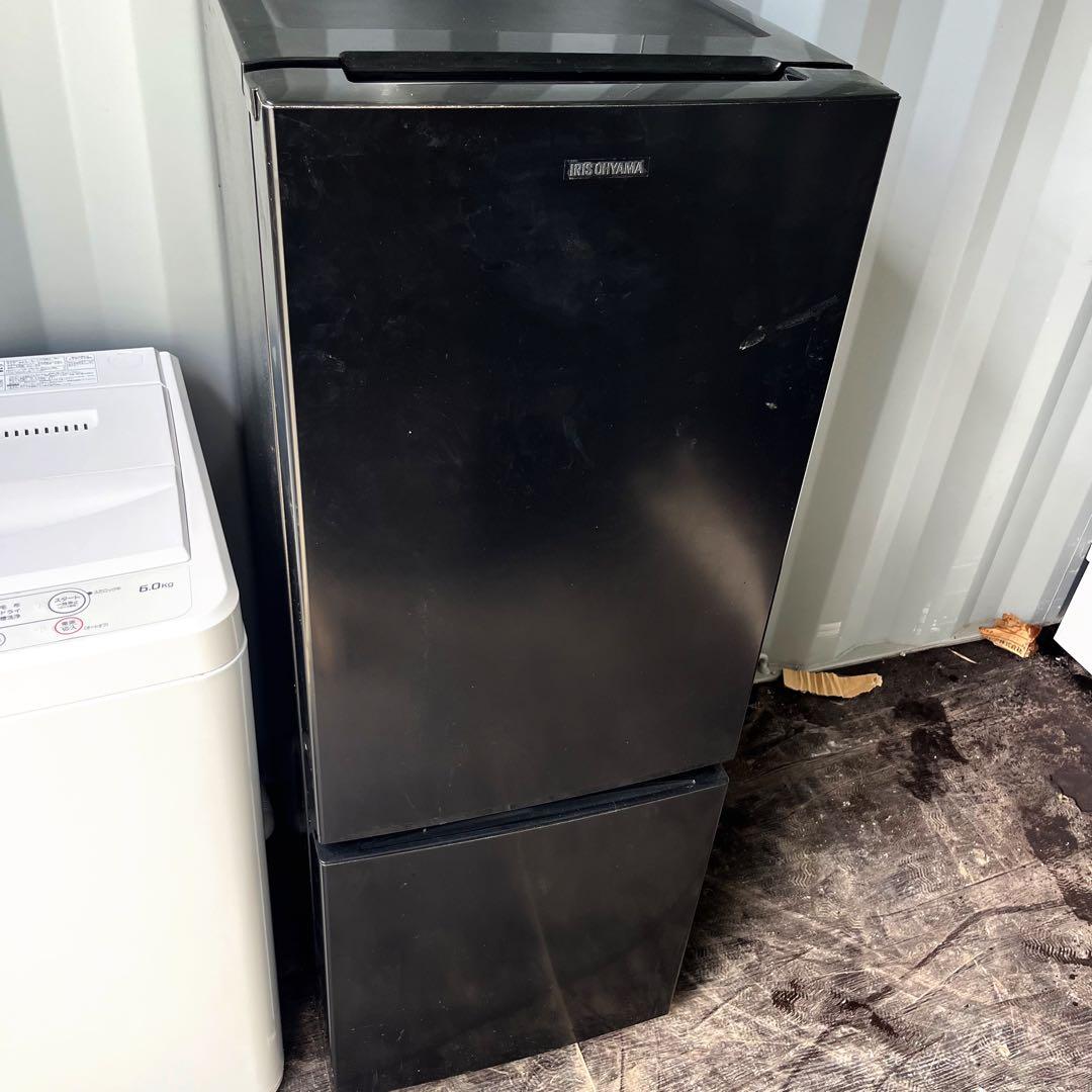 132取付無料！アイリスオーヤマブラック冷蔵庫ヤマダ電機2021年製洗濯機