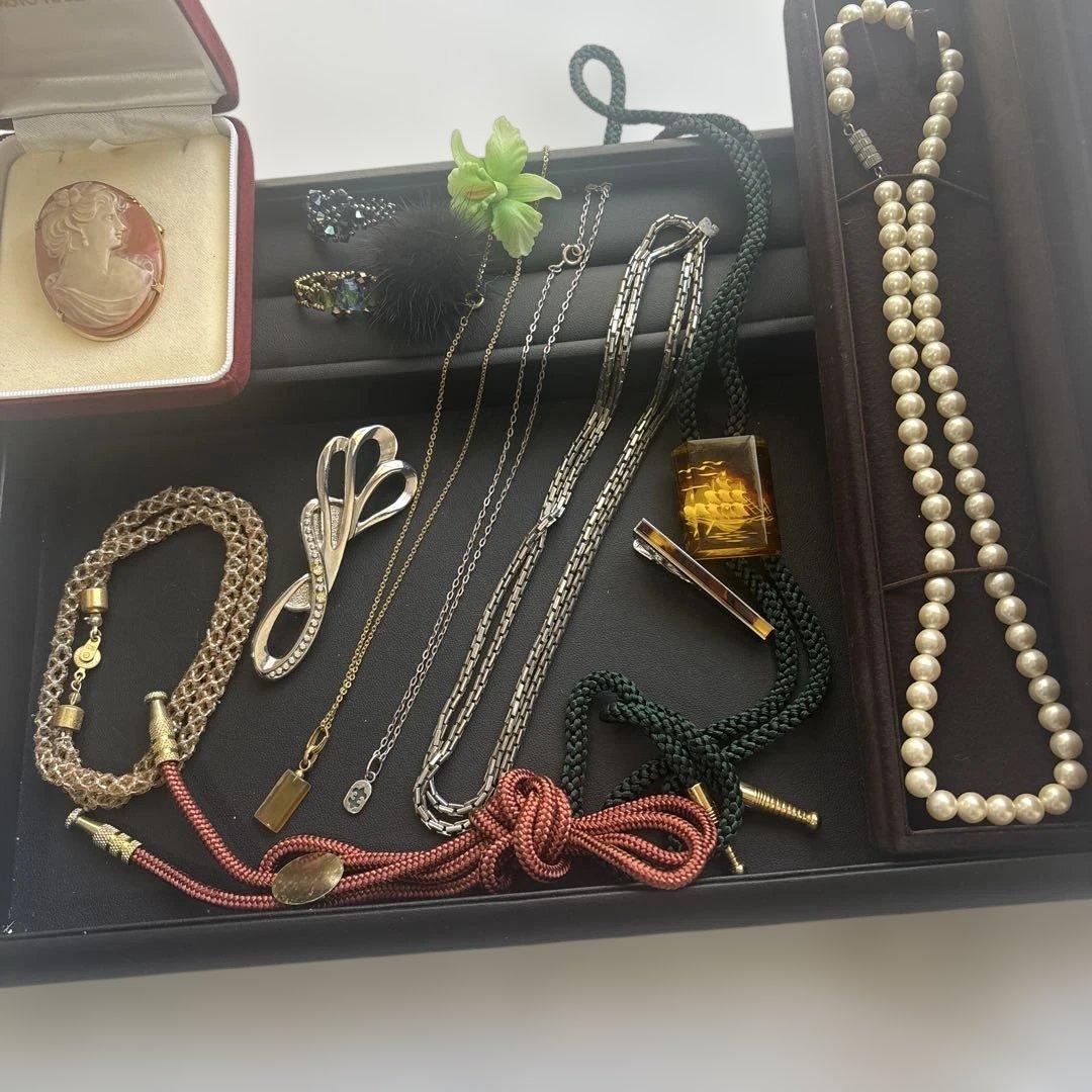 遺品整理・生前整理品］指輪 真珠 ネックレス カメオ ブローチ 銀