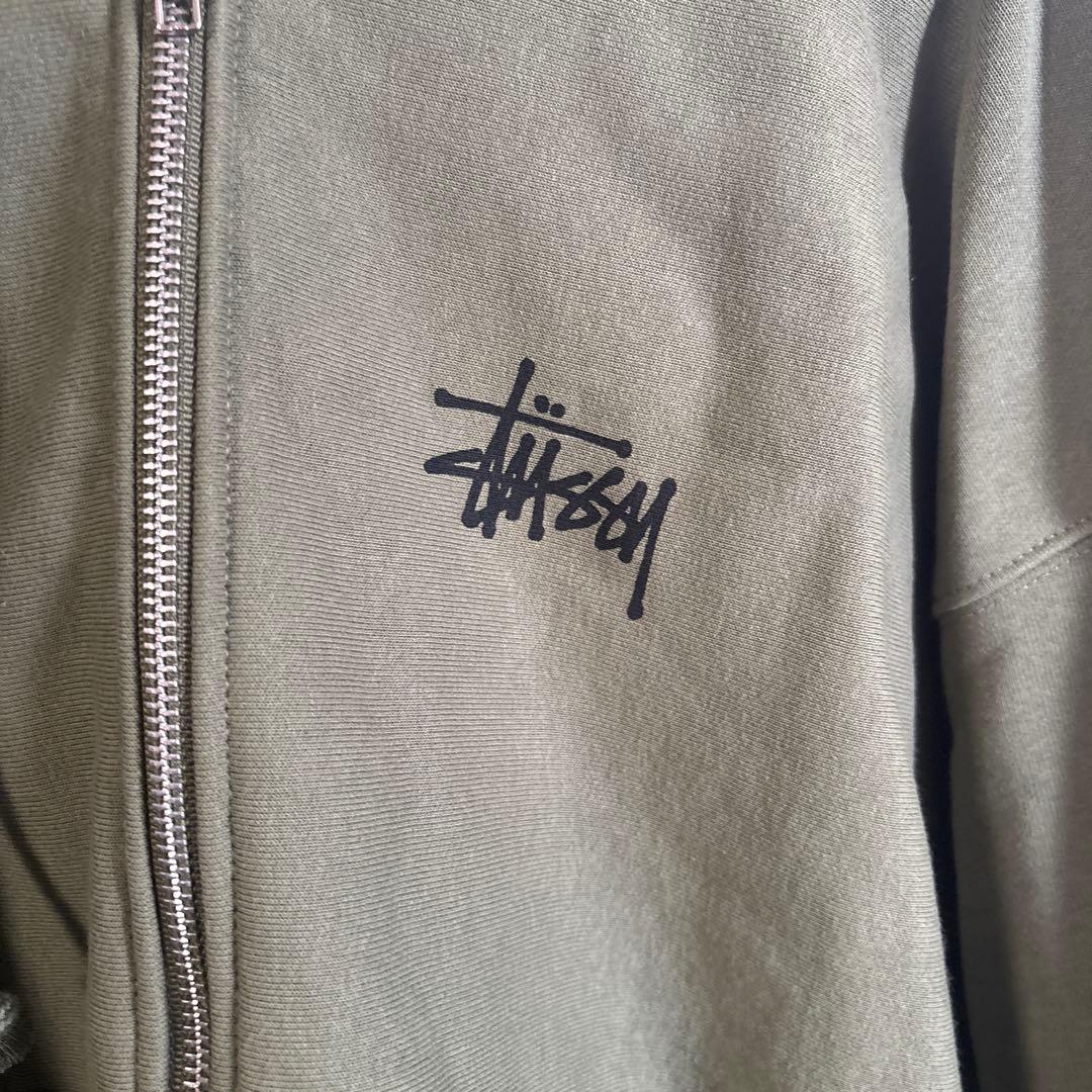 STUSSY ジップパーカ カーキ サイズM