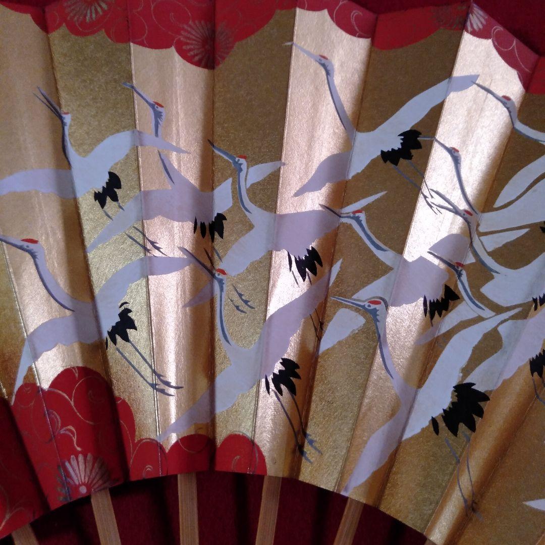 京都十松屋福井扇鋪製 鶴図柄御舞扇 - メルカリ