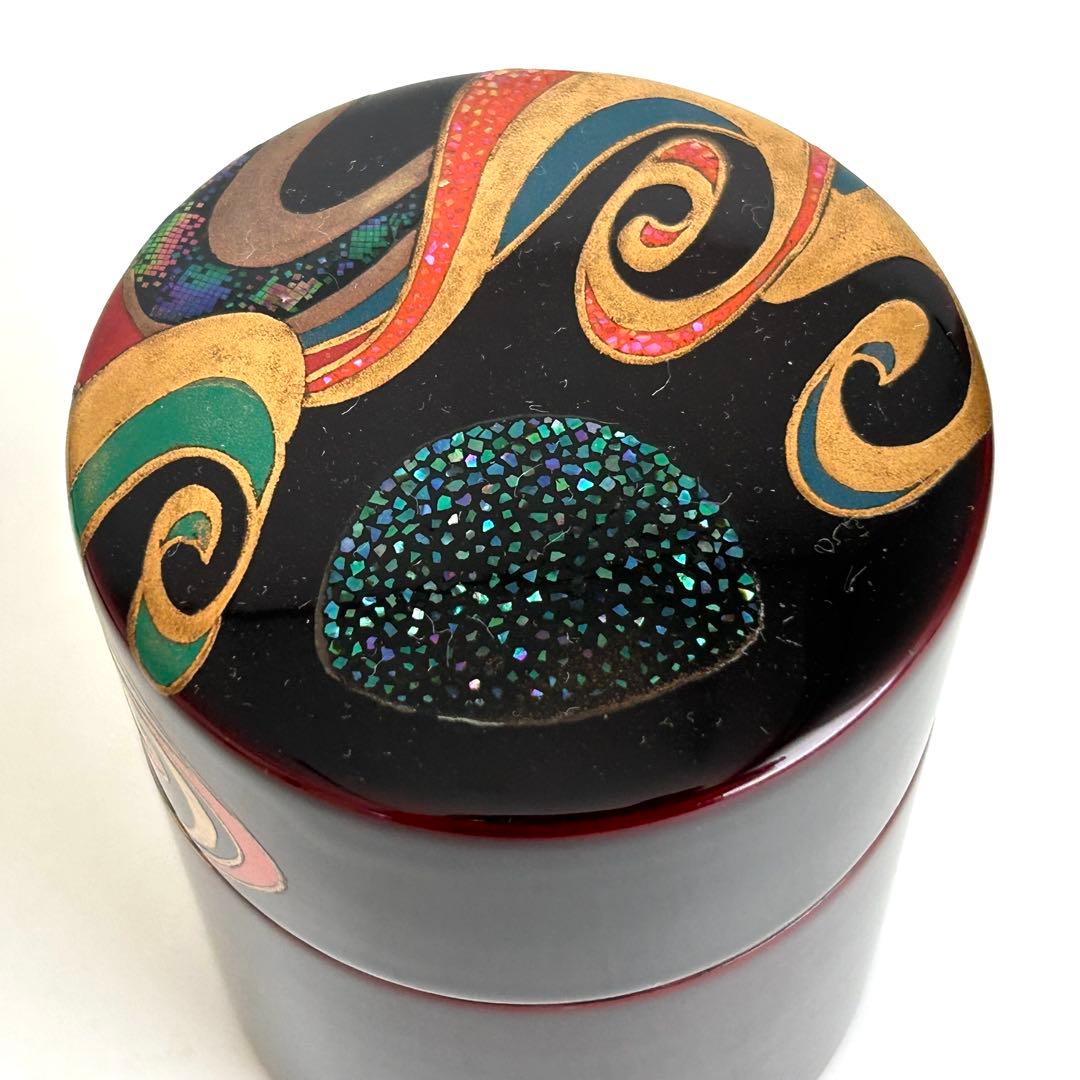 美品.希少】漆器 茶筒 茶器 茶道具 木製 漆塗り 蒔絵 螺鈿 伝統工芸