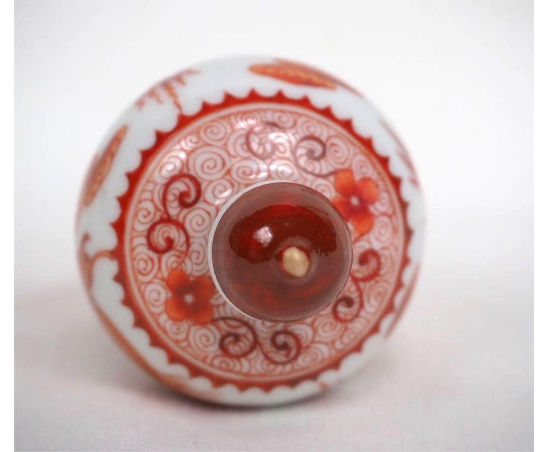 送料無料 『彩華堂製』銘 龍文鼻煙壺 中国古玩骨董