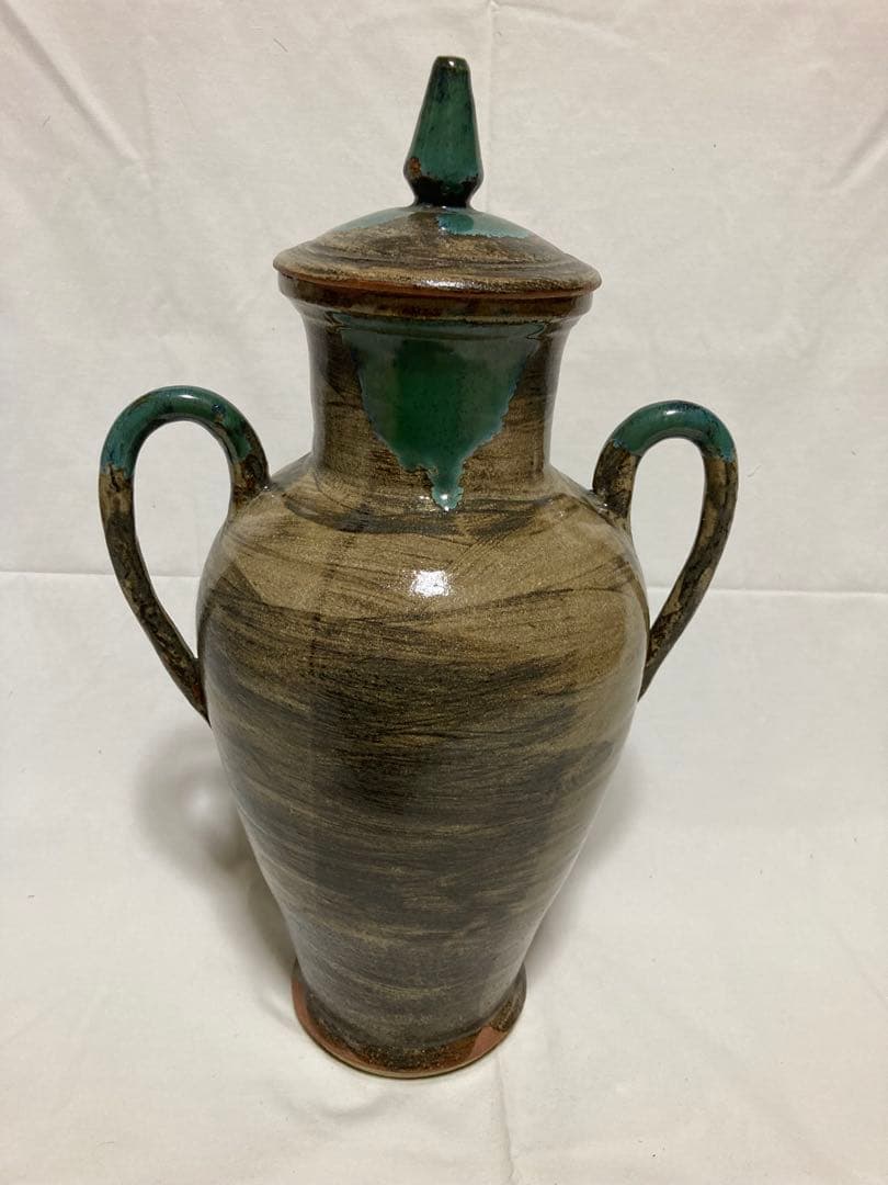 上野焼　蓋付き　壺　花瓶　伝統工芸品