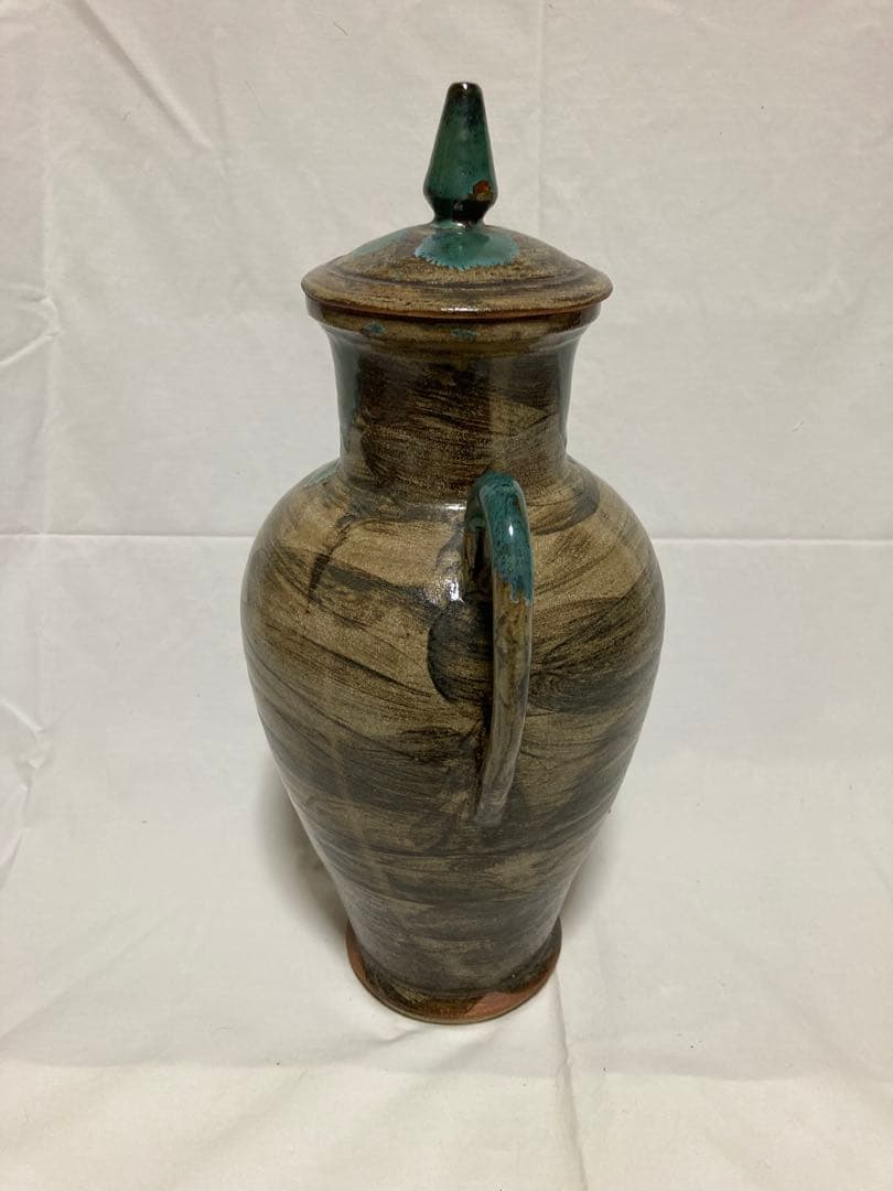 上野焼　蓋付き　壺　花瓶　伝統工芸品
