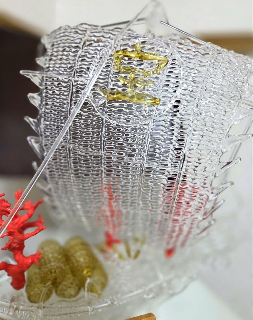 山野史郎作 網目硝子細工 宝船