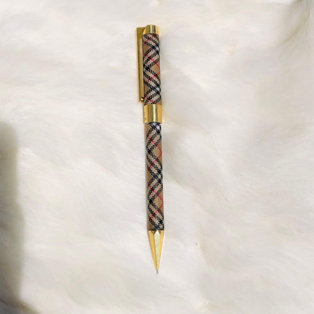バーバリー ノバチェック シャープペンシル シャーペン ゴールド 激レア！