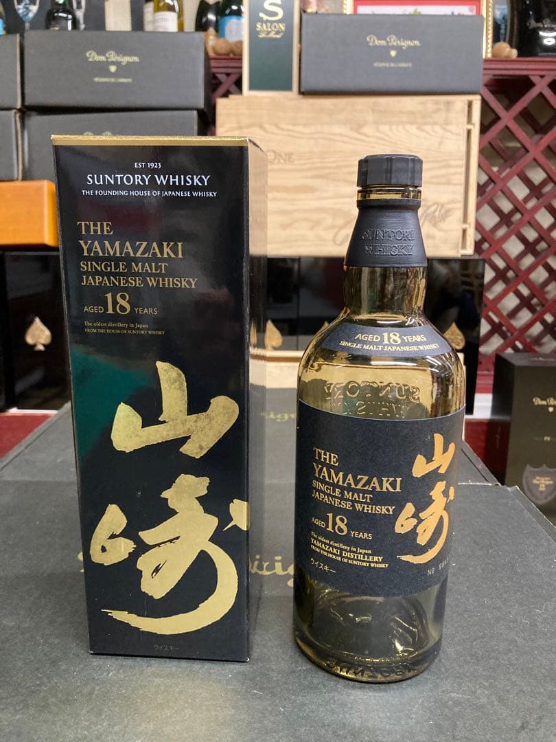 山崎18年 空瓶1本，空箱1本