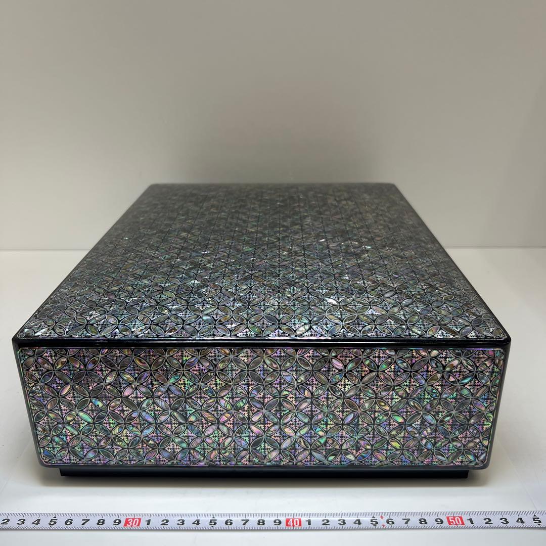 朝鮮美術　極上螺鈿大文庫　約39×30×11.5㎝ 東Y7-1104③トヒトコ