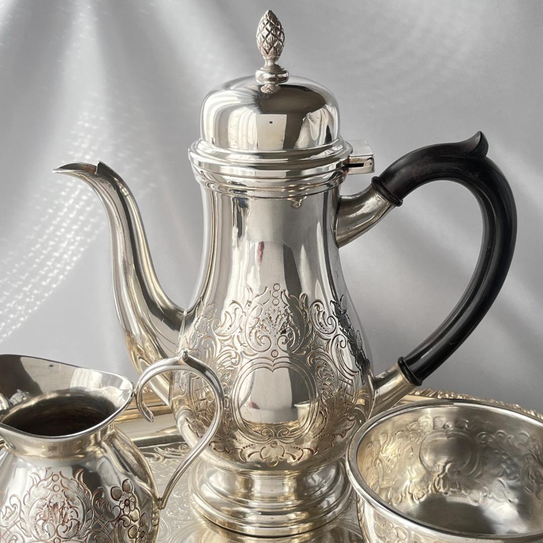 【Barker & Ellis】 コーヒーセット【シルバープレート】バチェラー