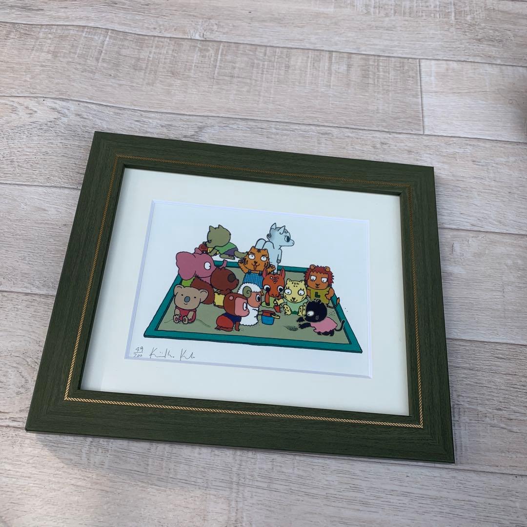 玖保キリコ リトグラフ 額縁 動物 玖保キリコ リトグラフ 額縁 動物