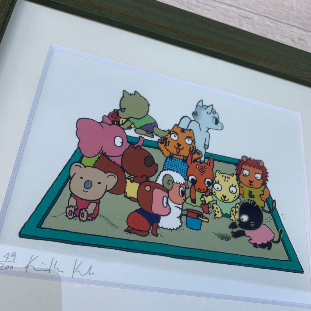 玖保キリコ リトグラフ 額縁 動物 玖保キリコ リトグラフ 額縁 動物