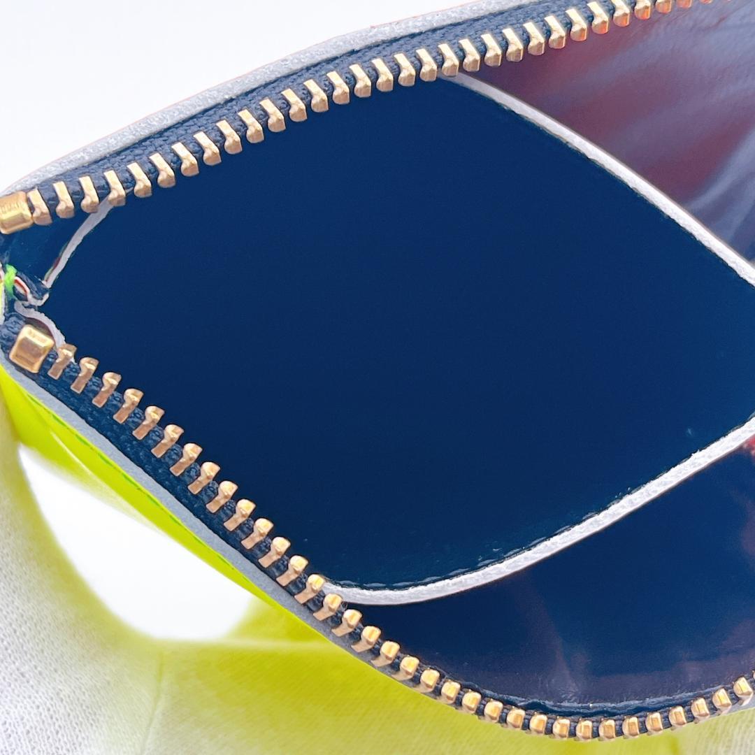 新品 コムデギャルソン レザー L字ファスナー ケース オレンジ イエロー