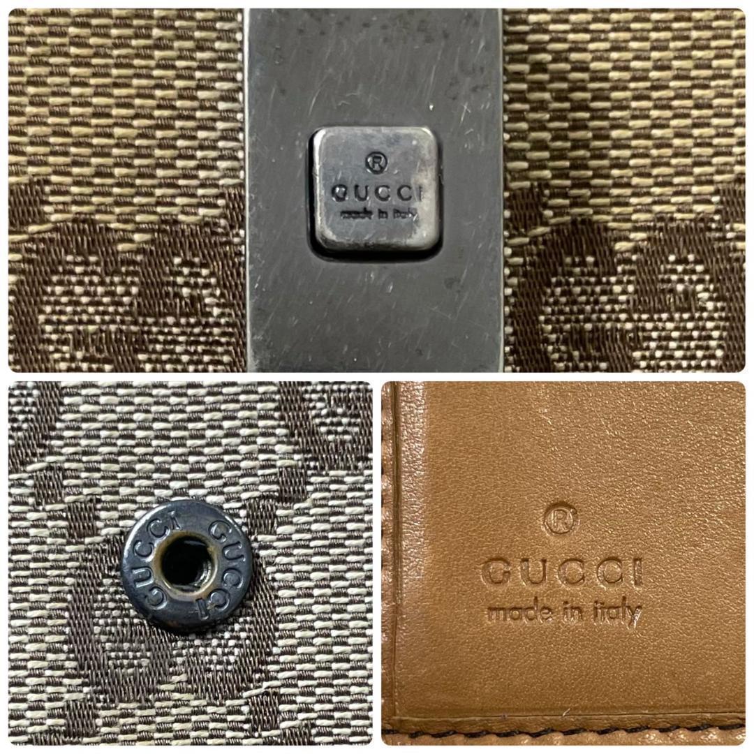 GUCCI グッチ 二つ折り財布 GG キャンバス レザー ジャッキー