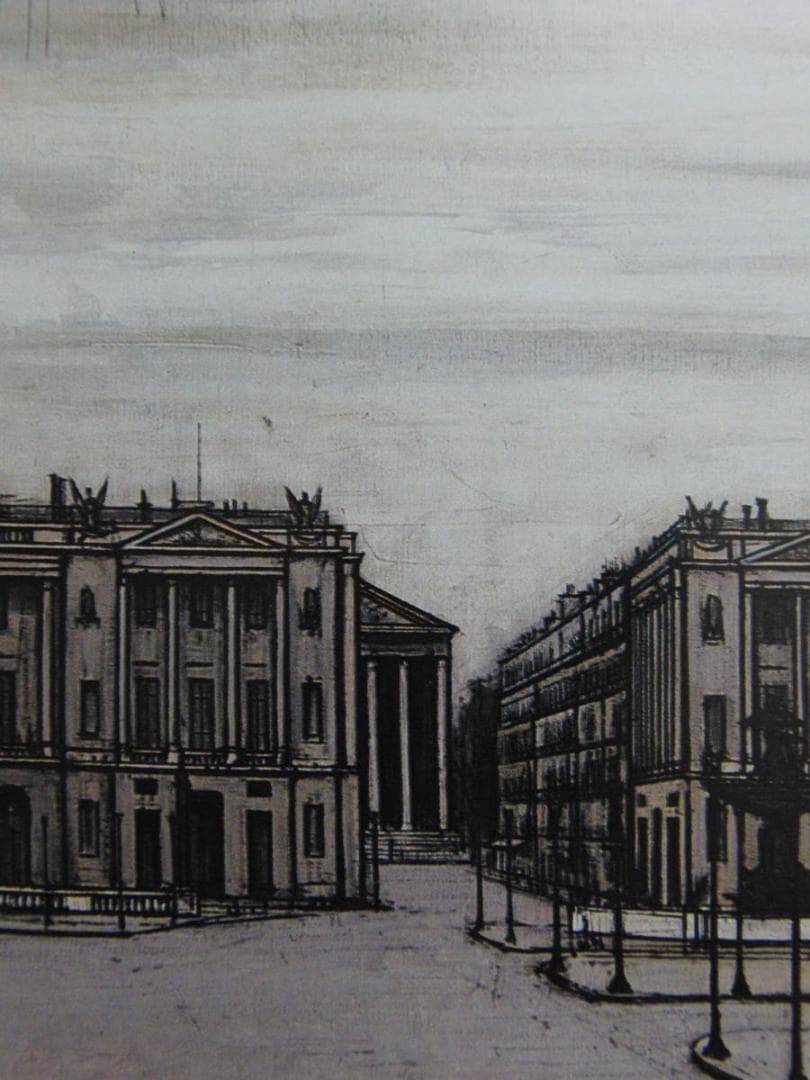 ベルナール・ビュッフェ、希少画集の額装画、オーダーマット付・日本製新品額入