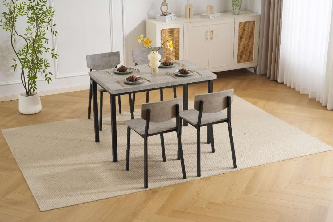 新登場！4人掛け テーブル＆チェア4脚 オシャレ北欧風 幅110 GRAY