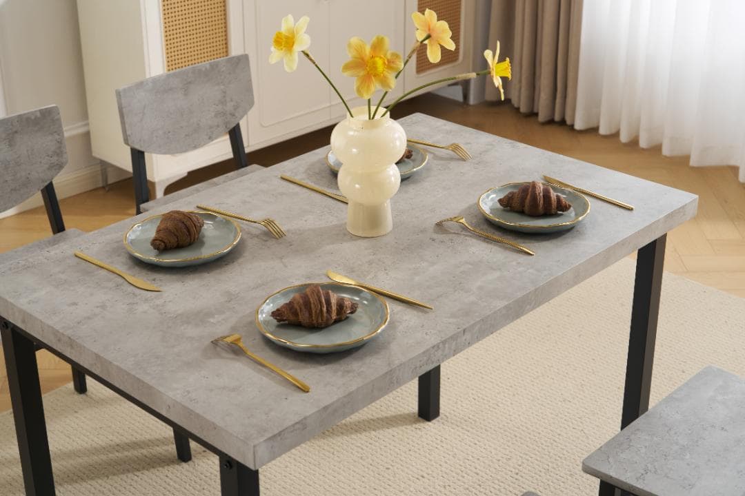 新登場！4人掛け テーブル＆チェア4脚 オシャレ北欧風 幅110 GRAY