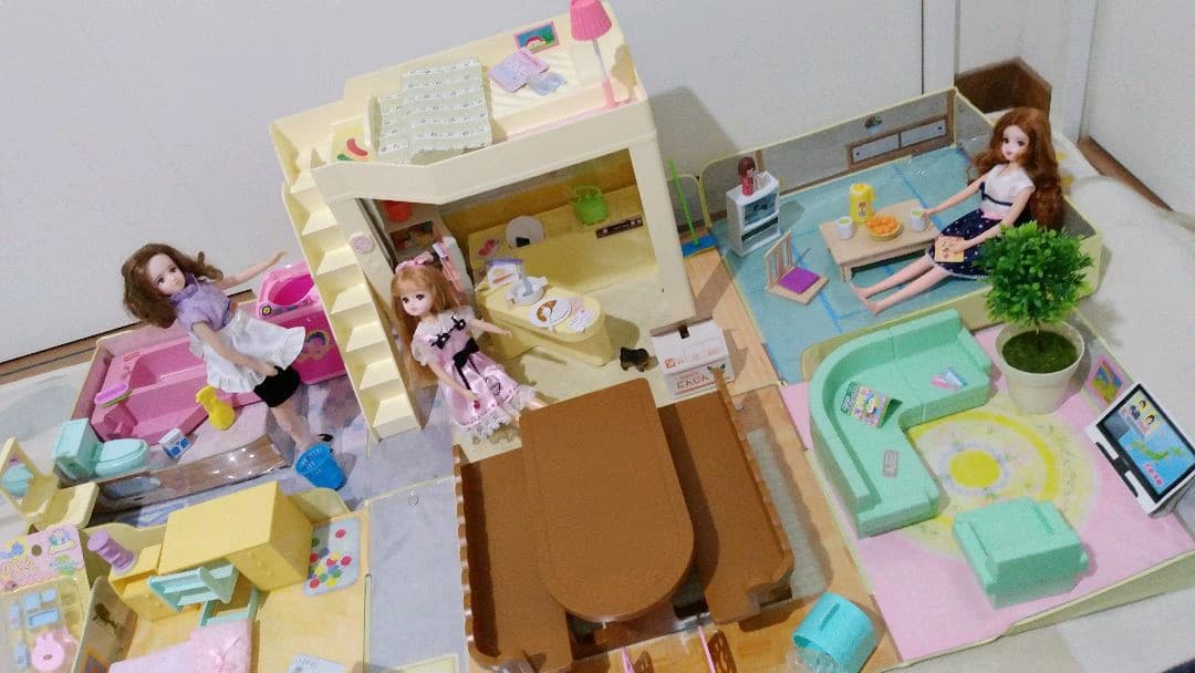 90 リカちゃん「おばあちゃんの家」洗濯機付 レア 昭和レトロ リカ