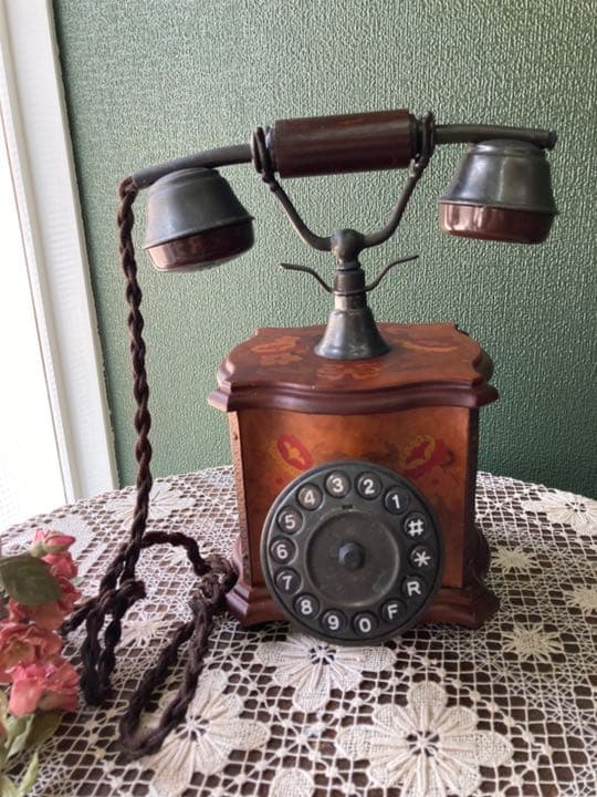 イタリア製 テレフォン 電話機 象嵌細工 インテリア ビンテージ アンティーク イタリア製 テレフォン 電話機 象嵌細工 インテリア ビンテージ