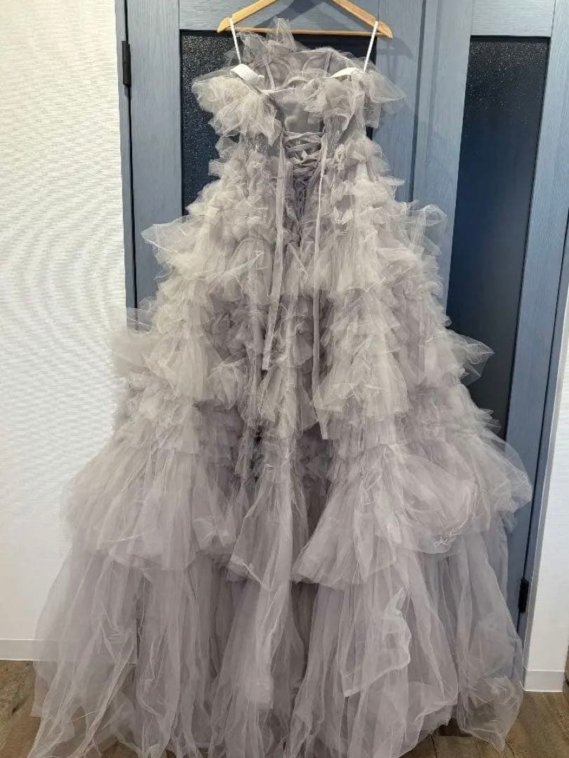 ドレスプロダクション 薄紫 フリルチュールドレス